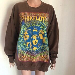 Pink Floyd 1977 Tour Brown Crew Neck Printed Sweatshirt Pullover Unisex Size S/M